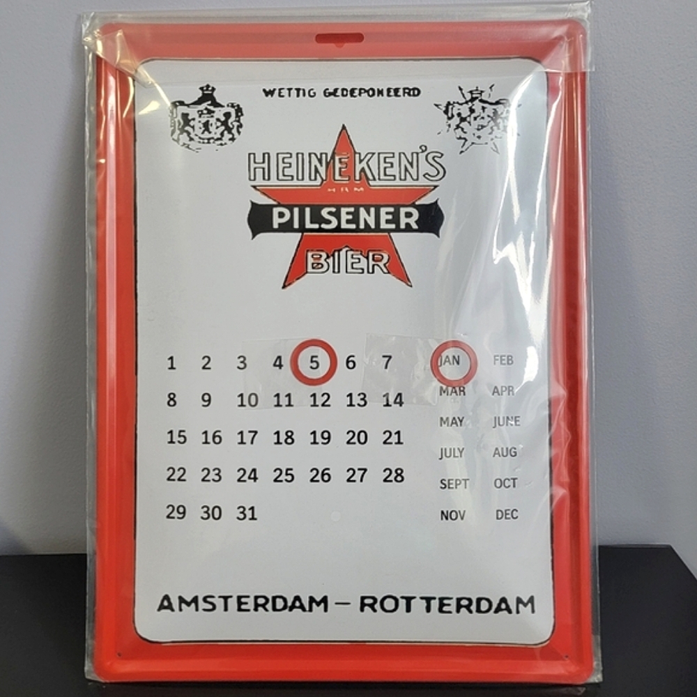 Heineken Magnetic Metal Perpetual Wallplate Calendar